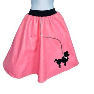 Vintage 80s Charades Womens S Skirt Pink Black Poodle Costume Dance Halloween